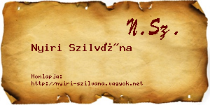 Nyiri Szilvána névjegykártya